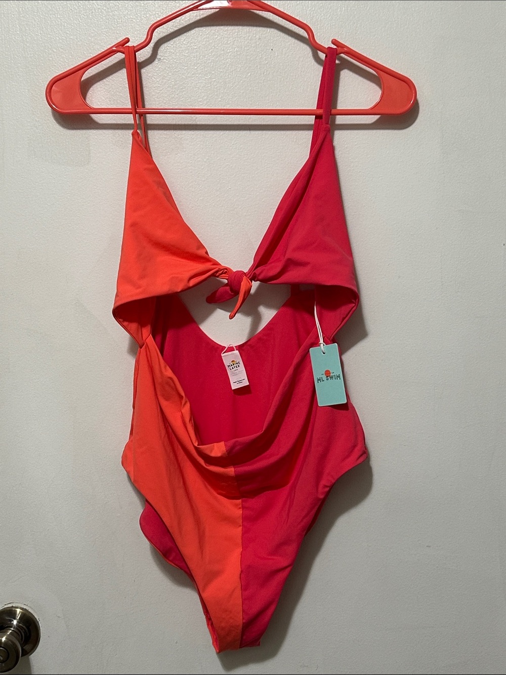 NWT Marine Layer Havana Tie Front One Piece Size L